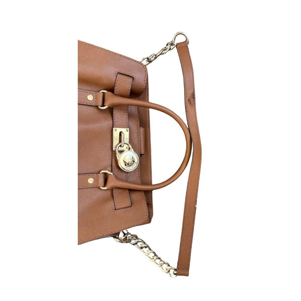 Michael Kors Hamilton Large Saffiano Leather Tote Bag Cognac Brown Tote Bag - Picture 5 of 10